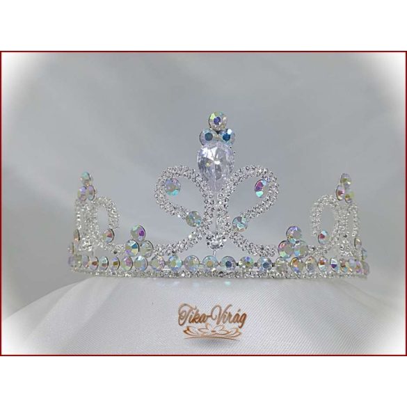 Tiara kristály-strasszos AB-kristály kövekkel díszítve 144853.