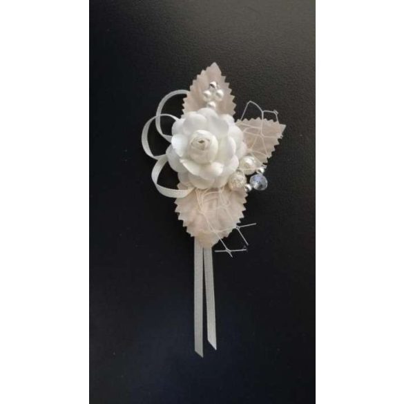 6" Bokréta, kitűző bézs-ekrü 