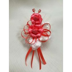 2" bokréta, kitűző korall-ekrü 