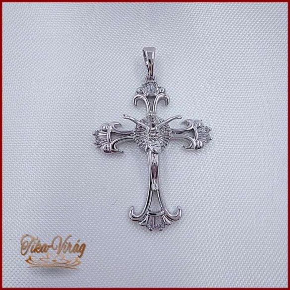 XUPING JEWELRY EZÜST SZÍNŰ KERESZT-MEDÁL CIRKÓNIUM KÖVEKKEL 
